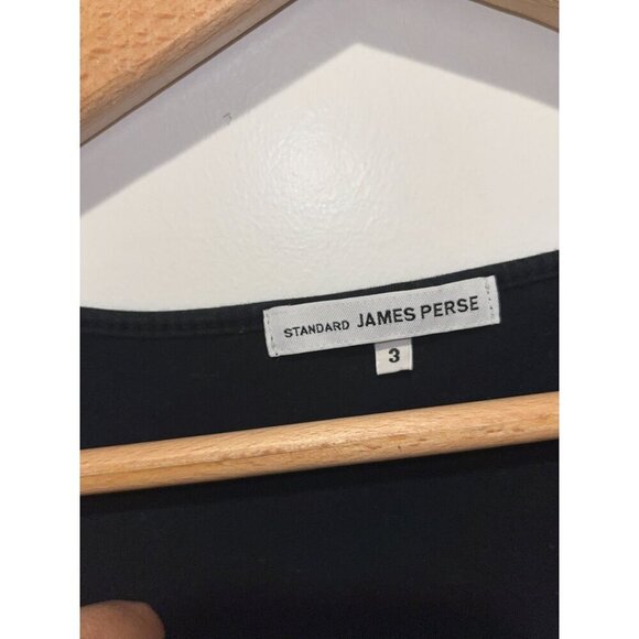 James Perse Black Long Sleeve  Deer Neck  Shirt Causal Top  Women's Size 3 (m/L) - Picture 5 of 10